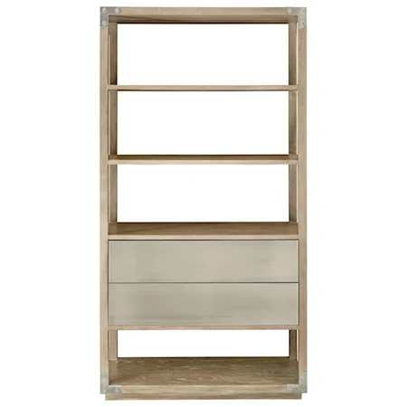 Industrial Etagere with Two Drawers